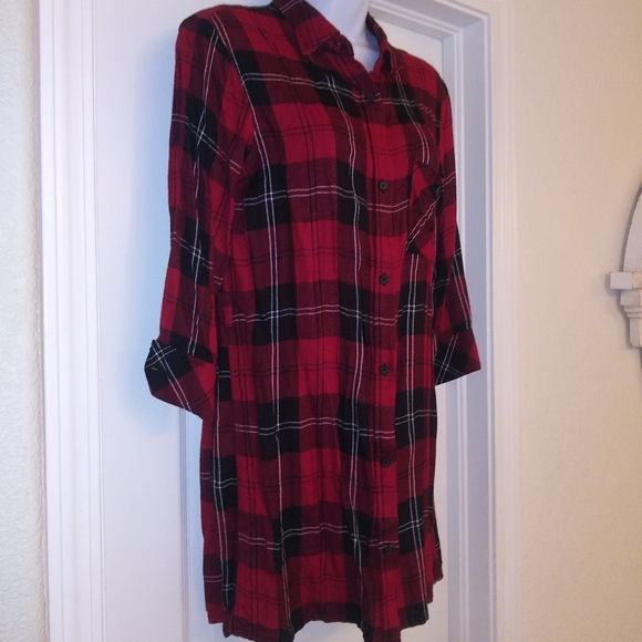Rails Plaid Button Down Tunic Top - Picture 3 of 6